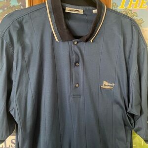 Vintage Slazenger Pinnacle Golf Polo Shirt Blue Short Sleeve Size L